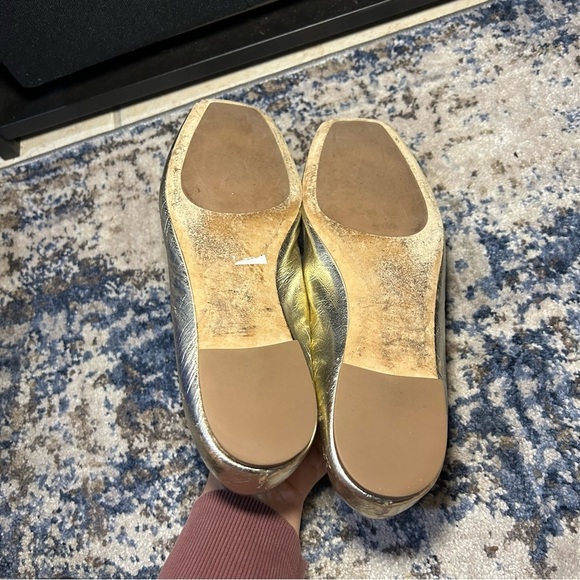 Tory Burch Georgia Sparkle Metallic Gold Ballet Flats Size 7.5 - Picture 9 of 12